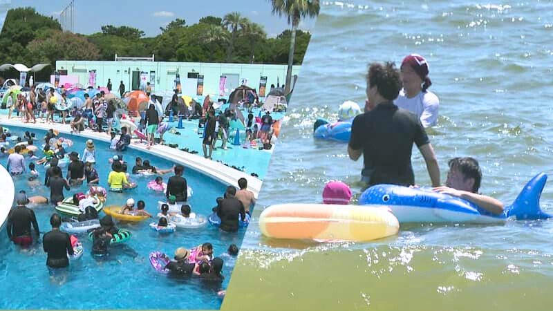 ７月の３連休だけで約１万５千人！ビーチ＆プールにぎわう　千葉市稲毛海浜公園